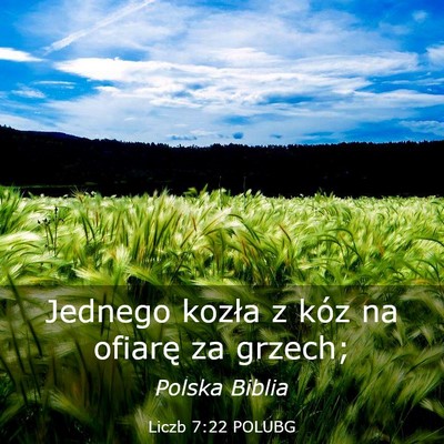 Picture 03 - Liczb 7:22 POLUBG - Jednego kozła z kóz na ofiarę za - Bible Verse Picture