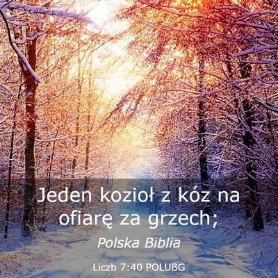 Picture 03 - Liczb 7:40 POLUBG - Jeden kozioł z kóz na ofiarę za - Bible Verse Picture