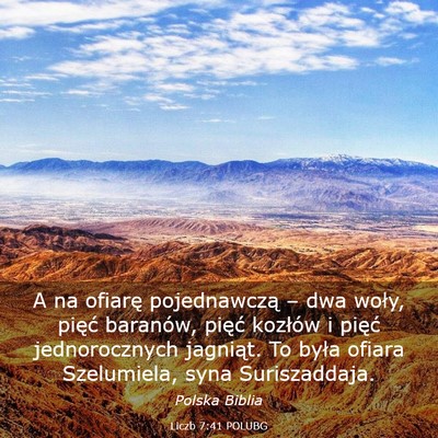 Picture 03 - Liczb 7:41 POLUBG - A na ofiarę pojednawczą – dwa woły, pięć - Bible Verse Picture