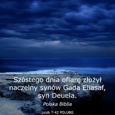 Picture 03 - Liczb 7:42 POLUBG - Szóstego dnia ofiarę złożył naczelny synów - Bible Verse Picture