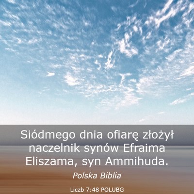 Picture 03 - Liczb 7:48 POLUBG - Siódmego dnia ofiarę złożył naczelnik synów - Bible Verse Picture