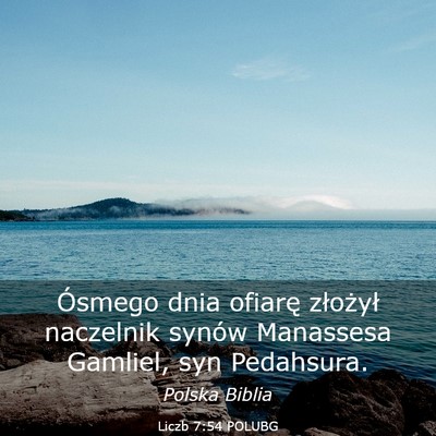 Picture 03 - Liczb 7:54 POLUBG - Ósmego dnia ofiarę złożył naczelnik synów - Bible Verse Picture
