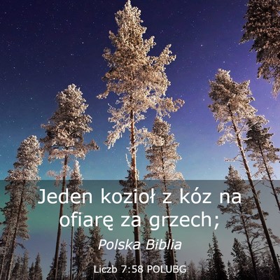 Picture 03 - Liczb 7:58 POLUBG - Jeden kozioł z kóz na ofiarę za - Bible Verse Picture
