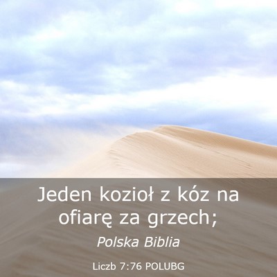 Picture 03 - Liczb 7:76 POLUBG - Jeden kozioł z kóz na ofiarę za - Bible Verse Picture