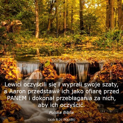 Picture 03 - Liczb 8:21 POLUBG - Lewici oczyścili się i wyprali swoje szaty, a - Bible Verse Picture