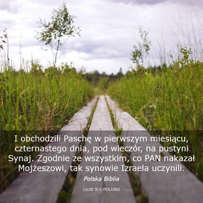 Picture 03 - Liczb 9:5 POLUBG - I obchodzili Paschę w pierwszym miesiącu, - Bible Verse Picture