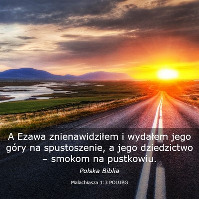 Picture 03 - Malachiasza 1:3 POLUBG - A Ezawa znienawidziłem i wydałem jego góry na - Bible Verse Picture
