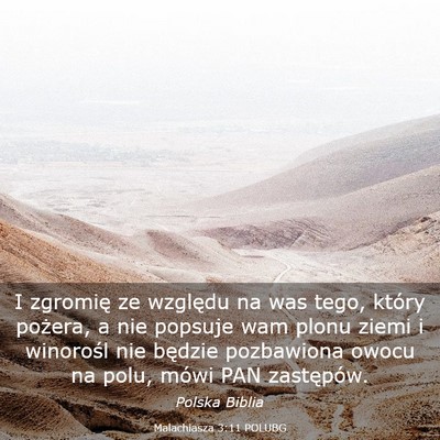 Picture 03 - Malachiasza 3:11 POLUBG - I zgromię ze względu na was tego, który - Bible Verse Picture