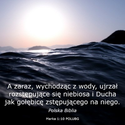 Picture 03 - Marka 1:10 POLUBG - A zaraz, wychodząc z wody, ujrzał - Bible Verse Picture