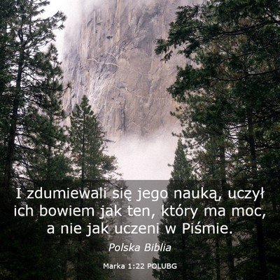 Picture 03 - Marka 1:22 POLUBG - I zdumiewali się jego nauką, uczył ich bowiem - Bible Verse Picture