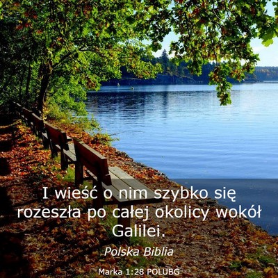 Picture 03 - Marka 1:28 POLUBG - I wieść o nim szybko się rozeszła po całej - Bible Verse Picture