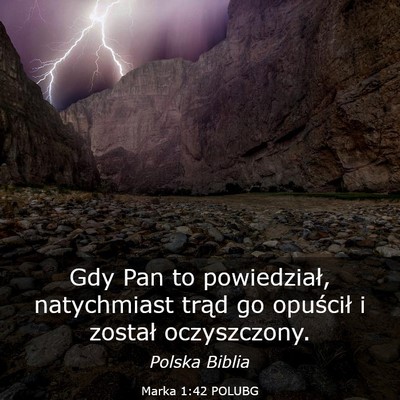 Picture 03 - Marka 1:42 POLUBG - Gdy Pan to powiedział, natychmiast trąd go - Bible Verse Picture