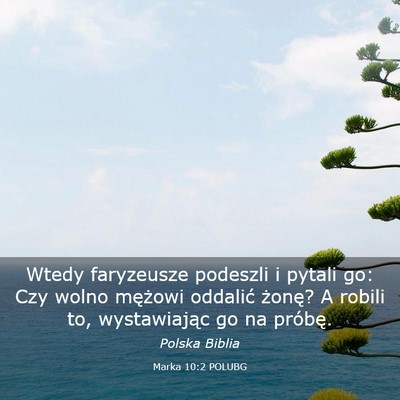 Picture 03 - Marka 10:2 POLUBG - Wtedy faryzeusze podeszli i pytali go: Czy wolno - Bible Verse Picture
