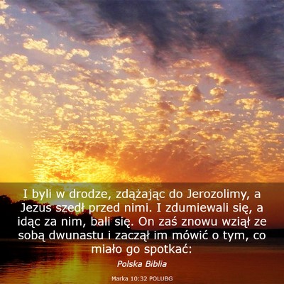 Picture 03 - Marka 10:32 POLUBG - I byli w drodze, zdążając do Jerozolimy, a - Bible Verse Picture