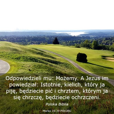 Picture 03 - Marka 10:39 POLUBG - Odpowiedzieli mu: Możemy. A Jezus im - Bible Verse Picture