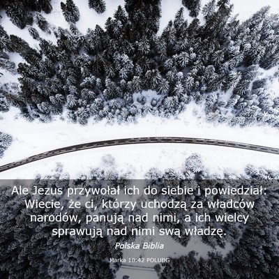 Picture 03 - Marka 10:42 POLUBG - Ale Jezus przywołał ich do siebie i - Bible Verse Picture