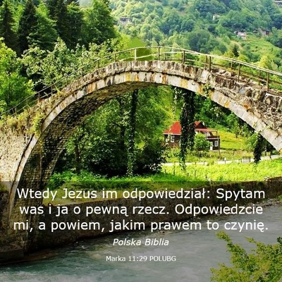 Picture 03 - Marka 11:29 POLUBG - Wtedy Jezus im odpowiedział: Spytam was i ja o - Bible Verse Picture