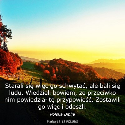 Picture 03 - Marka 12:12 POLUBG - Starali się więc go schwytać, ale bali się - Bible Verse Picture