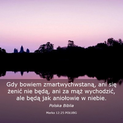 Picture 03 - Marka 12:25 POLUBG - Gdy bowiem zmartwychwstaną, ani się żenić nie - Bible Verse Picture