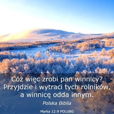 Picture 03 - Marka 12:9 POLUBG - Cóż więc zrobi pan winnicy? Przyjdzie i - Bible Verse Picture
