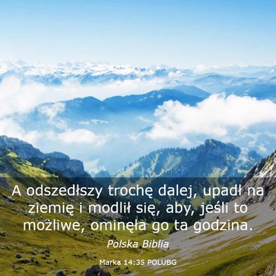 Picture 03 - Marka 14:35 POLUBG - A odszedłszy trochę dalej, upadł na ziemię i - Bible Verse Picture