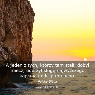 Picture 03 - Marka 14:47 POLUBG - A jeden z tych, którzy tam stali, dobył miecz, - Bible Verse Picture