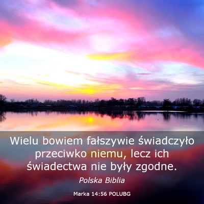 Picture 03 - Marka 14:56 POLUBG - Wielu bowiem fałszywie świadczyło przeciwko - Bible Verse Picture