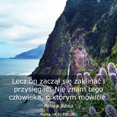 Picture 03 - Marka 14:71 POLUBG - Lecz on zaczął się zaklinać i przysięgać: - Bible Verse Picture