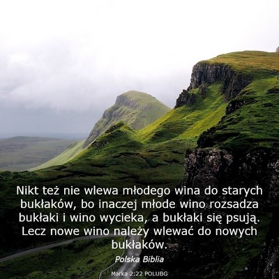 Picture 03 - Marka 2:22 POLUBG - Nikt też nie wlewa młodego wina do starych - Bible Verse Picture