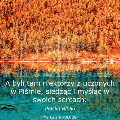 Picture 03 - Marka 2:6 POLUBG - A byli tam niektórzy z uczonych w Piśmie, - Bible Verse Picture