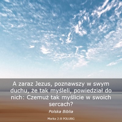 Picture 03 - Marka 2:8 POLUBG - A zaraz Jezus, poznawszy w swym duchu, że tak - Bible Verse Picture