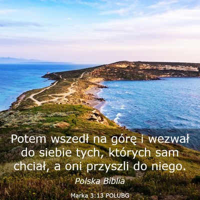 Picture 03 - Marka 3:13 POLUBG - Potem wszedł na górę i wezwał do siebie tych, - Bible Verse Picture