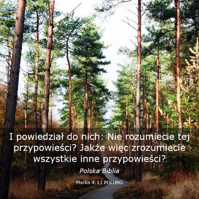 Picture 03 - Marka 4:13 POLUBG - I powiedział do nich: Nie rozumiecie tej - Bible Verse Picture