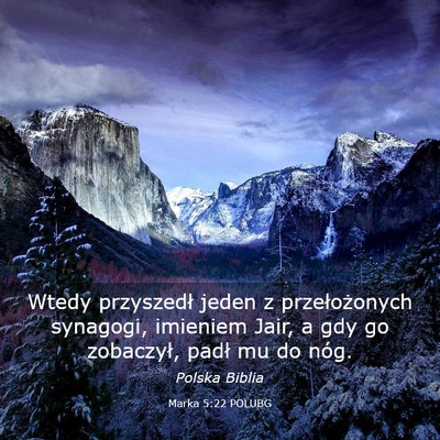 Picture 03 - Marka 5:22 POLUBG - Wtedy przyszedł jeden z przełożonych synagogi, - Bible Verse Picture