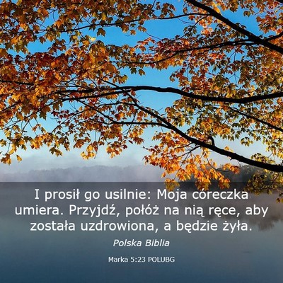 Picture 03 - Marka 5:23 POLUBG - I prosił go usilnie: Moja córeczka umiera. - Bible Verse Picture