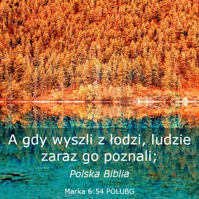 Picture 03 - Marka 6:54 POLUBG - A gdy wyszli z łodzi, ludzie zaraz go - Bible Verse Picture
