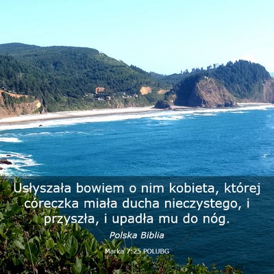 Picture 03 - Marka 7:25 POLUBG - Usłyszała bowiem o nim kobieta, której - Bible Verse Picture