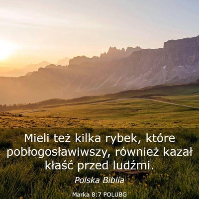 Picture 03 - Marka 8:7 POLUBG - Mieli też kilka rybek, które - Bible Verse Picture