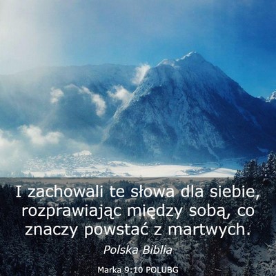 Picture 03 - Marka 9:10 POLUBG - I zachowali te słowa dla siebie, rozprawiając - Bible Verse Picture