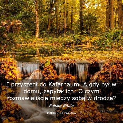 Picture 03 - Marka 9:33 POLUBG - I przyszedł do Kafarnaum. A gdy był w domu, - Bible Verse Picture
