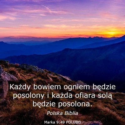 Picture 03 - Marka 9:49 POLUBG - Każdy bowiem ogniem będzie posolony i każda - Bible Verse Picture