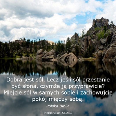 Picture 03 - Marka 9:50 POLUBG - Dobra jest sól. Lecz jeśli sól przestanie być - Bible Verse Picture