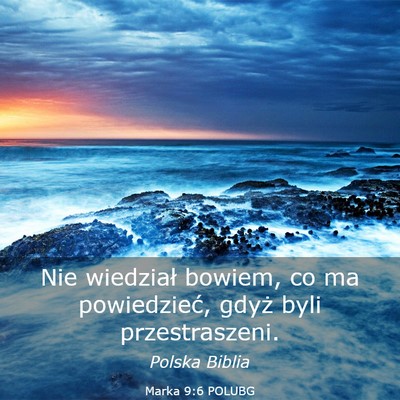 Picture 03 - Marka 9:6 POLUBG - Nie wiedział bowiem, co ma powiedzieć, gdyż - Bible Verse Picture