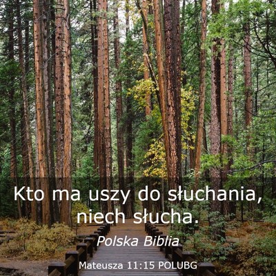 Picture 03 - Mateusza 11:15 POLUBG - Kto ma uszy do słuchania, niech - Bible Verse Picture