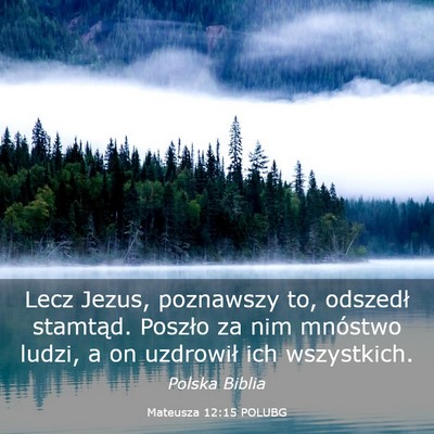 Picture 03 - Mateusza 12:15 POLUBG - Lecz Jezus, poznawszy to, odszedł stamtąd. - Bible Verse Picture