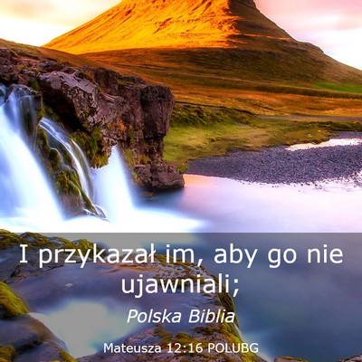 Picture 03 - Mateusza 12:16 POLUBG - I przykazał im, aby go nie - Bible Verse Picture