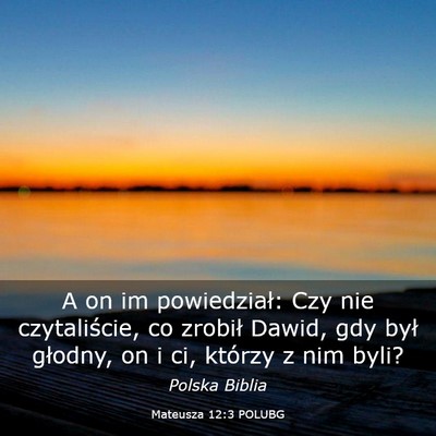 Picture 03 - Mateusza 12:3 POLUBG - A on im powiedział: Czy nie czytaliście, co - Bible Verse Picture