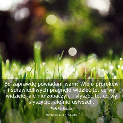 Picture 03 - Mateusza 13:17 POLUBG - Bo zaprawdę powiadam wam: Wielu proroków i - Bible Verse Picture