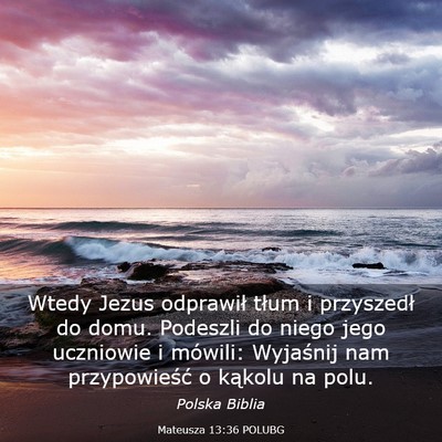 Picture 03 - Mateusza 13:36 POLUBG - Wtedy Jezus odprawił tłum i przyszedł do domu. - Bible Verse Picture