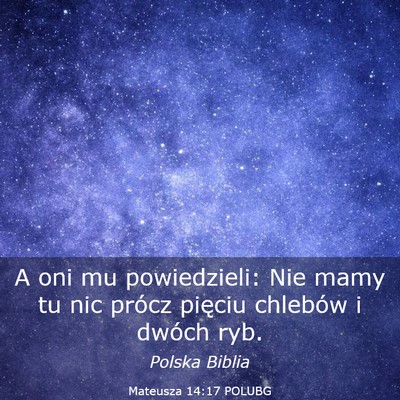 Picture 03 - Mateusza 14:17 POLUBG - A oni mu powiedzieli: Nie mamy tu nic prócz - Bible Verse Picture